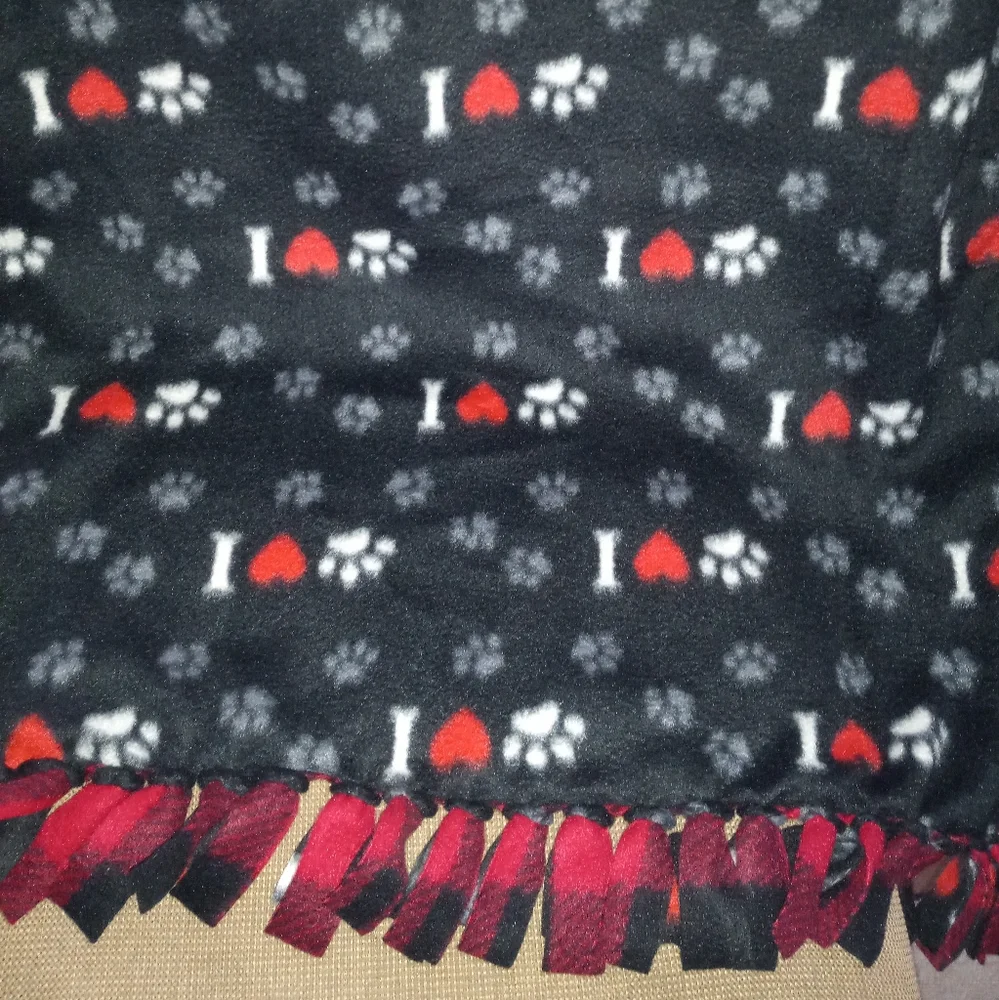 Dog Flannel Fleece Blanket, no tie, reversible